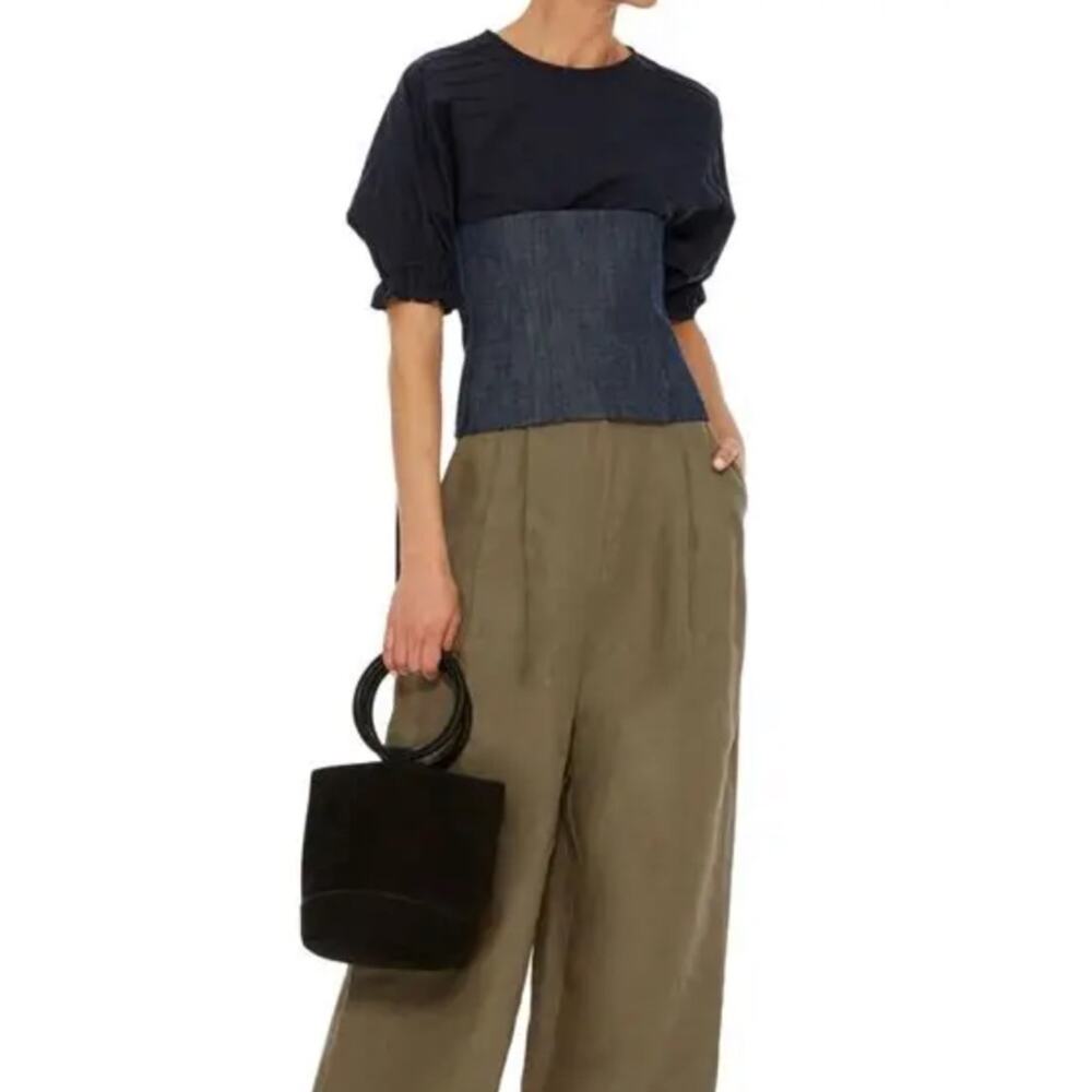 Tibi Marine raw denim corset 0 - Picture 1 of 8